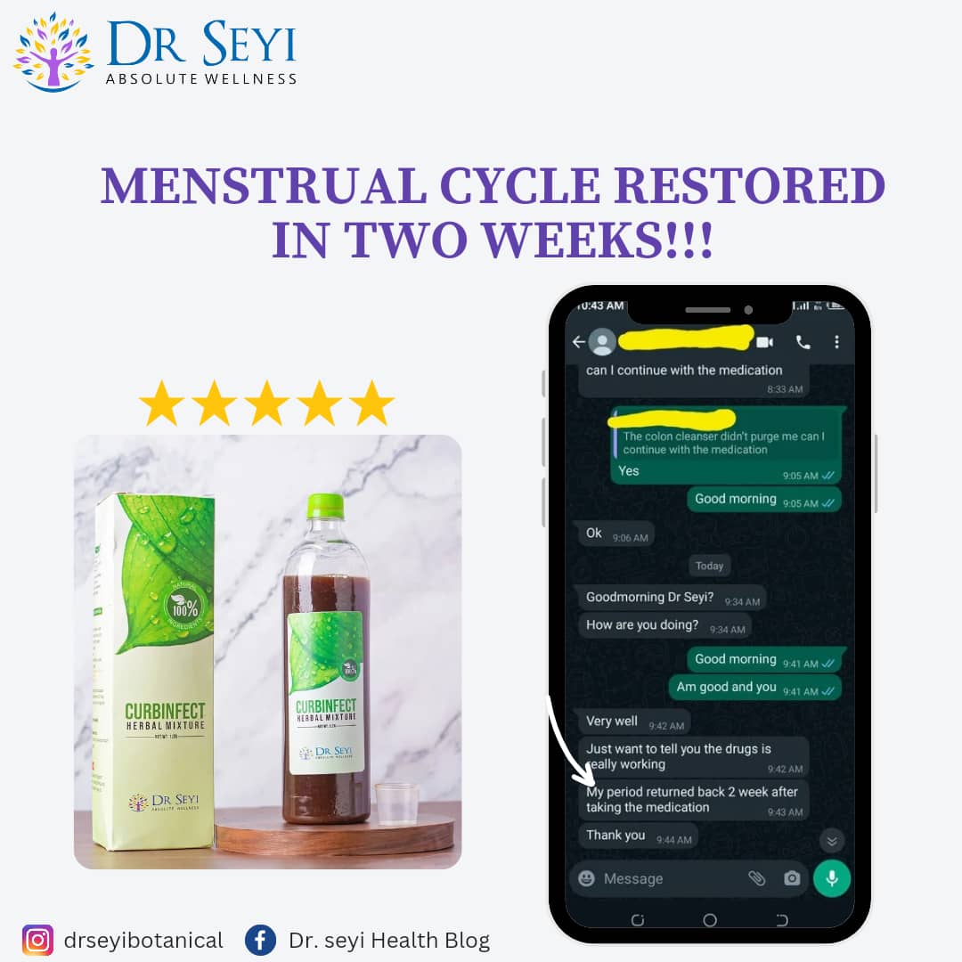 Customer feedback - menstrual cycle restored